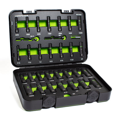 32-PC G-FORS 1/4" & 3/8" Drive Deep Metric & SAE Master Socket Extractor Set